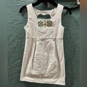 Heirloom | White Sleeveless Dress with Floral Gems Design